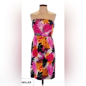 Banana Republic Tropical Print Summer Dress - Pink & Orange